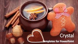  Presentation with spanish food and wine - Audience pleasing slides consisting of cup of mulled wine backdrop and a tawny brown colored foreground