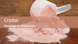  Presentation with pomegranate fruit - Beautiful PPT layouts featuring punica granatum - measuring cup of organic freeze-dried backdrop and a coral colored foreground