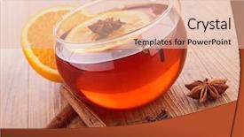  Presentation with tea cup - Slide deck consisting of cup of red tea and orange background and a lemonade colored foreground