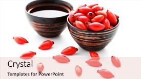  Presentation with rose hips - Presentation theme having cup of rose hips tea background and a lemonade colored foreground