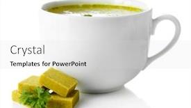  Presentation with soup - Cool new presentation theme with cup-of-soup-with-bouillon backdrop and a light gray colored foreground