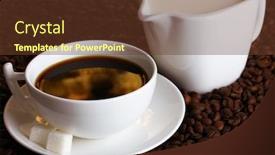  Presentation with cup coffee - Audience pleasing theme consisting of cup-of-strong-coffee backdrop and a tawny brown colored foreground