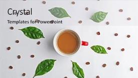  Presentation with coffee cup - Slides enhanced with cup of tasty coffee background and a light gray colored foreground