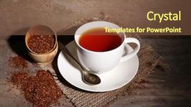  Presentation with tea tasting - Slides featuring cup of tasty rooibos tea background and a  colored foreground