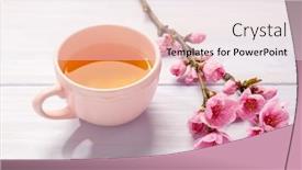  Presentation with cup of lemon tea - Slides featuring cup-of-tea-and-branches background and a sky blue colored foreground