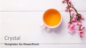  Presentation with tea cup - Amazing PPT layouts having cup-of-tea-and-branches backdrop and a white colored foreground