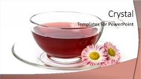 Presentation with white flowers of jasmine - Audience pleasing slide deck consisting of cup of tea and flowers backdrop and a  colored foreground