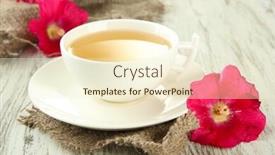  Presentation with pink flowers - Presentation theme enhanced with cup-of-tea-and-pink background and a cream colored foreground
