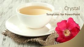  Presentation with tea cup - Slide deck having cup-of-tea-and-pink background and a cream colored foreground
