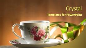  Presentation with ramadan - Amazing PPT layouts having cup-of-tea-and-ribbon backdrop and a tawny brown colored foreground