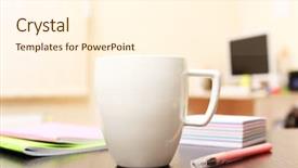  Presentation with cup of lemon tea - Amazing presentation theme having cup of tea in office backdrop and a cream colored foreground