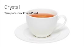  Presentation with tea cup - PPT theme consisting of cup-of-tea-isolated background and a white colored foreground