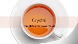  Presentation with tea cup - Presentation consisting of cup-of-tea-isolated background and a coral colored foreground