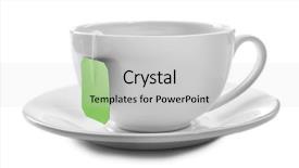  Presentation with tea cup - Presentation featuring cup of tea isolated background and a light gray colored foreground