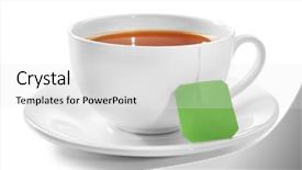  Presentation with tea cup - PPT layouts enhanced with cup of tea isolated background and a white colored foreground