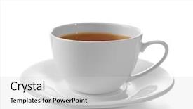  Presentation with tea cup - Theme with cup of tea isolated background and a light gray colored foreground