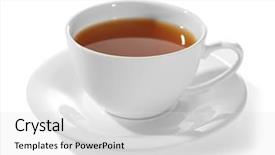  Presentation with tea cup - PPT layouts consisting of cup of tea isolated background and a light gray colored foreground