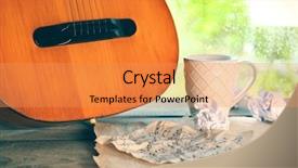  Presentation with acoustic - Audience pleasing presentation consisting of cup of tea next backdrop and a  colored foreground