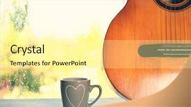  Presentation with acoustic - Presentation theme featuring cup of tea next background and a  colored foreground