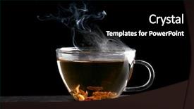  Presentation with cup of lemon tea - Cool new presentation theme with cup of tea on dark backdrop and a  colored foreground
