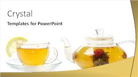  Presentation with tea cup - Presentation theme enhanced with cup-of-tea-on-white background and a white colored foreground
