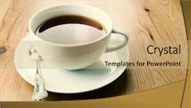  Presentation with tea cup - Cool new presentation theme with cup of tea on wooden backdrop and a  colored foreground
