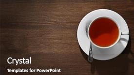  Presentation with tea cup - Beautiful slides featuring cup of tea on wooden backdrop and a tawny brown colored foreground