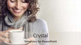  Presentation with tea coffee - Amazing PPT theme having cup of tea or coffee backdrop and a soft green colored foreground