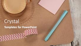  Presentation with sticky notes - Audience pleasing presentation theme consisting of cup-of-tea-sticky-notes backdrop and a coral colored foreground