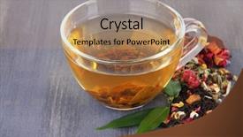  Presentation with tea cup - Beautiful theme featuring cup of tea with aromatic backdrop and a coral colored foreground