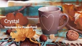  Presentation with tea cup - Amazing PPT theme having cup of tea with autumn backdrop and a  colored foreground