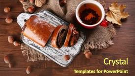  Presentation with barn wood autumn apples - Slide deck consisting of cup of tea with autumn background and a  colored foreground