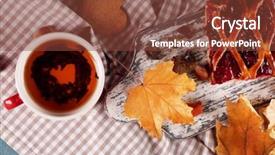  Presentation with barn wood autumn apples - Amazing presentation theme having cup of tea with autumn backdrop and a  colored foreground