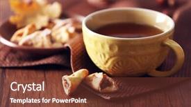  Presentation with tea cup - Colorful slides enhanced with cup of tea with autumn backdrop and a  colored foreground