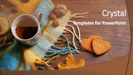  Presentation with tea cup - Amazing slide deck having cup of tea with autumn backdrop and a  colored foreground