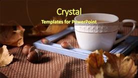  Presentation with tea cup - PPT layouts consisting of cup of tea with autumn background and a  colored foreground