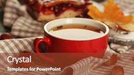  Presentation with barn wood autumn apples - Audience pleasing PPT layouts consisting of cup of tea with autumn backdrop and a  colored foreground
