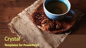  Presentation with tea cup - Cool new theme with cup of tea with autumn backdrop and a  colored foreground