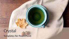  Presentation with barn wood autumn apples - Beautiful slides featuring cup of tea with autumn backdrop and a  colored foreground