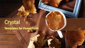  Presentation with barn wood autumn apples - Slide deck consisting of cup of tea with autumn background and a  colored foreground