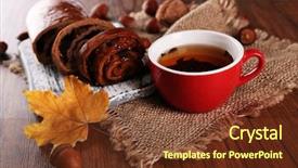  Presentation with barn wood autumn apples - Cool new slide deck with cup of tea with autumn backdrop and a  colored foreground