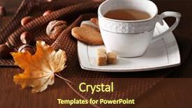  Presentation with tea cup - Theme having cup of tea with autumn background and a  colored foreground