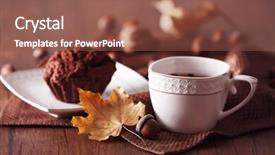  Presentation with tea cup - Cool new theme with cup of tea with autumn backdrop and a  colored foreground