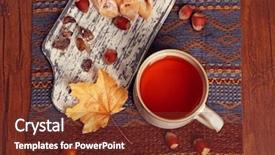 Presentation with tea cup - PPT layouts having cup of tea with autumn background and a  colored foreground