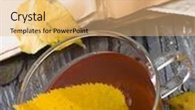  Presentation with tea leaves - Audience pleasing PPT theme consisting of medical brochure - cup of tea with autumn backdrop and a coral colored foreground