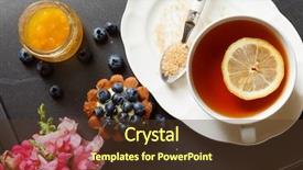  Presentation with tea cake - PPT theme enhanced with cup of tea with cake background and a tawny brown colored foreground