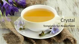  Presentation with tea cup - Audience pleasing PPT layouts consisting of cup-of-tea-with-chicory backdrop and a yellow colored foreground