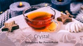  Presentation with christmas candles - Audience pleasing theme consisting of cup-of-tea-with-christmas backdrop and a lemonade colored foreground