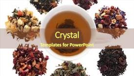  Presentation with tea cup - Presentation design featuring cup of tea with dry background and a tawny brown colored foreground