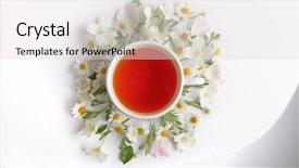  Presentation with cup of lemon tea - Theme enhanced with cup of tea with fresh background and a  colored foreground